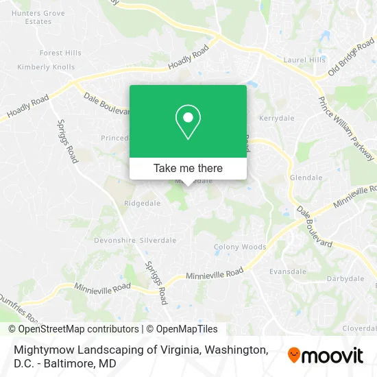 Mightymow Landscaping of Virginia map