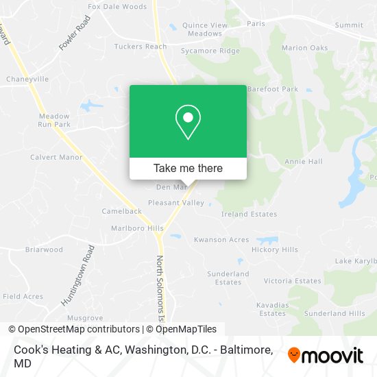 Mapa de Cook's Heating & AC