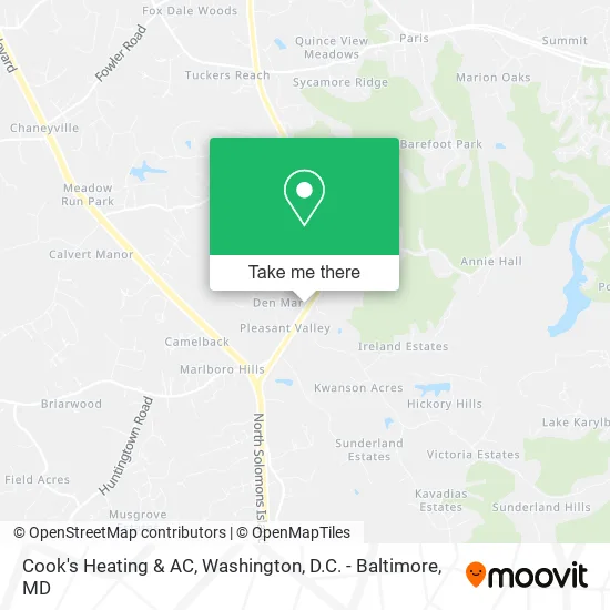 Cook's Heating & AC map