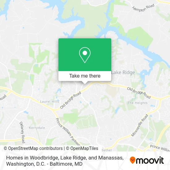 Homes in Woodbridge, Lake Ridge, and Manassas map