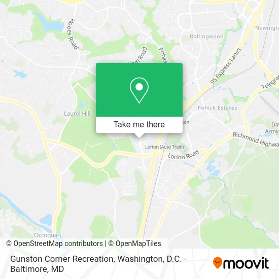 Gunston Corner Recreation map