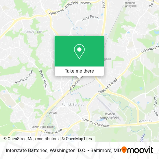 Interstate Batteries map