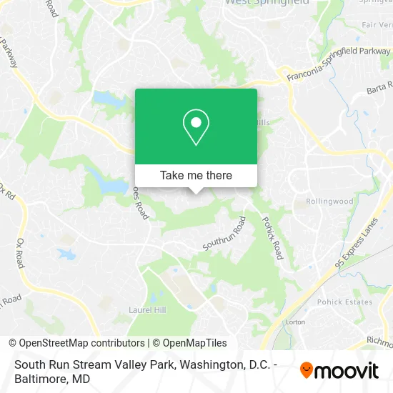 South Run Stream Valley Park map