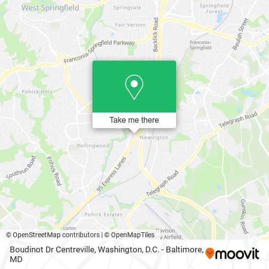 Boudinot Dr Centreville map