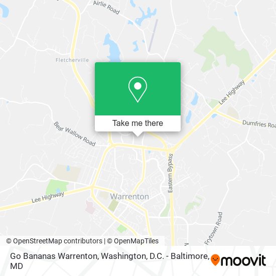 Mapa de Go Bananas Warrenton