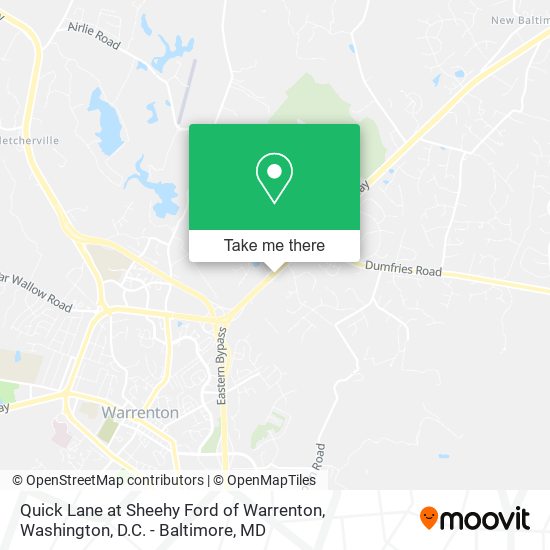 Quick Lane at Sheehy Ford of Warrenton map