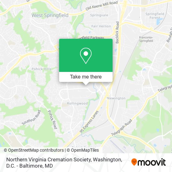 Mapa de Northern Virginia Cremation Society