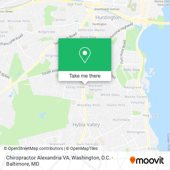 Chiropractor Alexandria VA map