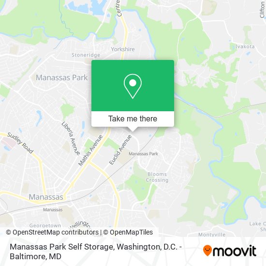 Manassas Park Self Storage map