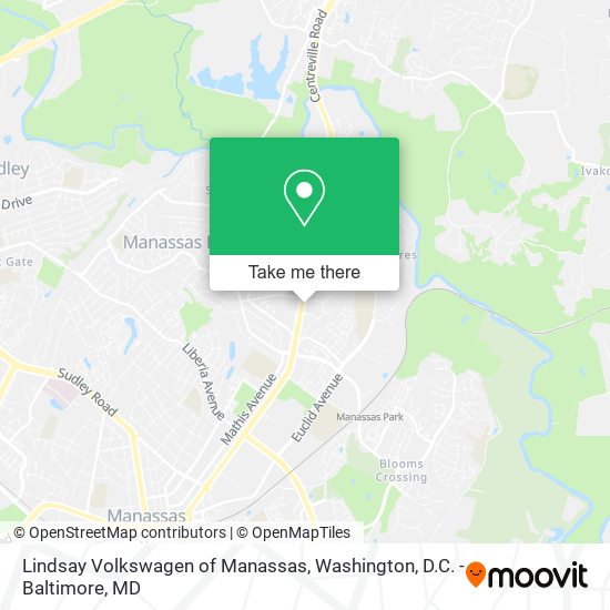 Lindsay Volkswagen of Manassas map