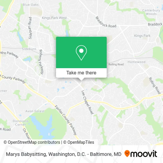 Marys Babysitting map