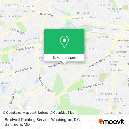 Bradwell Painting Service map