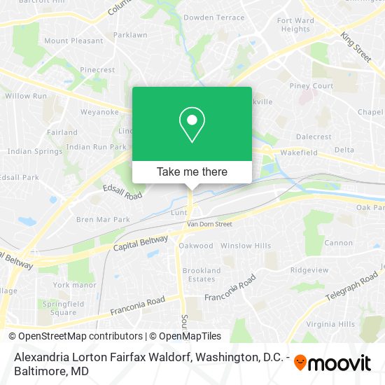 Alexandria Lorton Fairfax Waldorf map