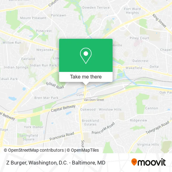Z Burger map