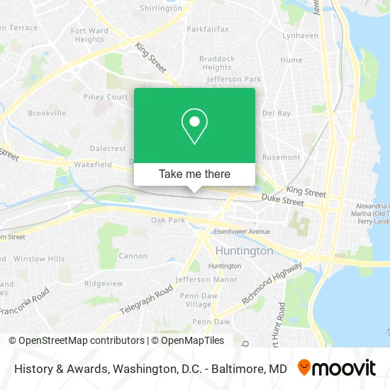 History & Awards map