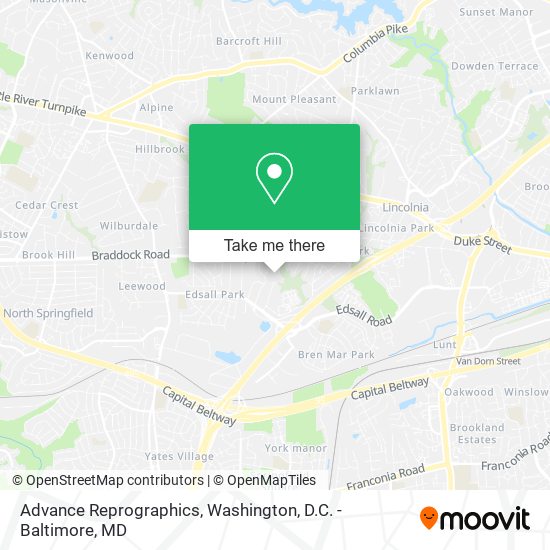 Advance Reprographics map