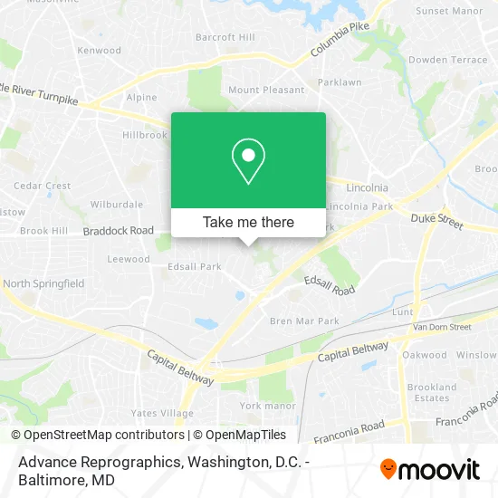Advance Reprographics map