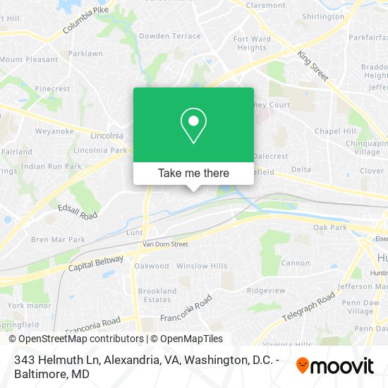 343 Helmuth Ln, Alexandria, VA map