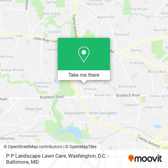 P P Landscape Lawn Care map