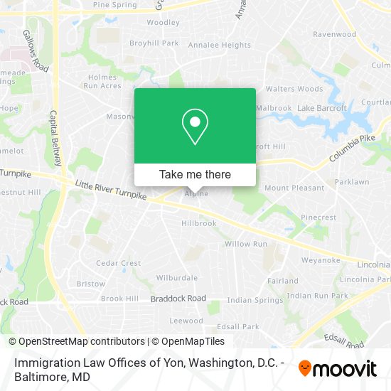 Immigration Law Offices of Yon map