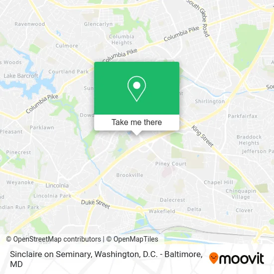 Sinclaire on Seminary map