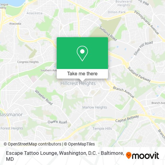Mapa de Escape Tattoo Lounge
