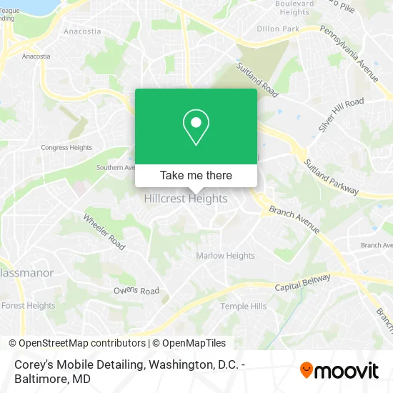 Corey's Mobile Detailing map