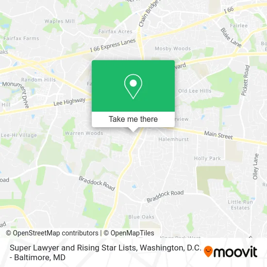 Super Lawyer and Rising Star Lists map