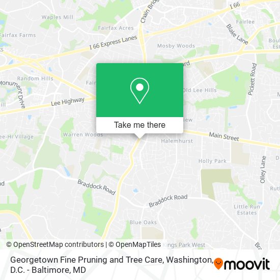 Georgetown Fine Pruning and Tree Care map