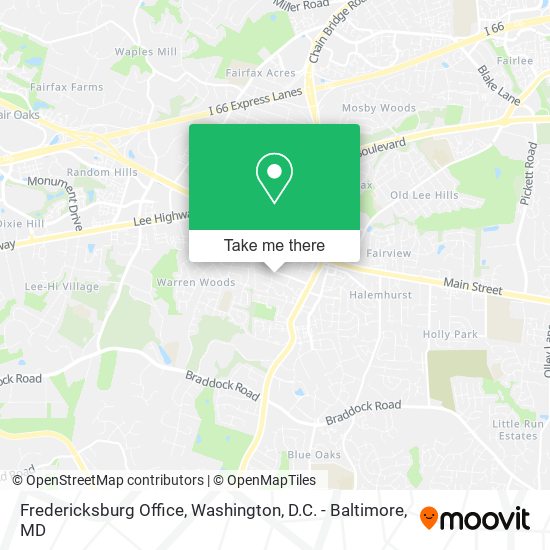 Mapa de Fredericksburg Office