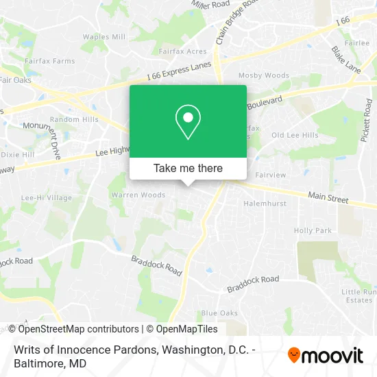 Writs of Innocence Pardons map