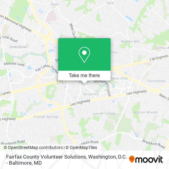 Mapa de Fairfax County Volunteer Solutions