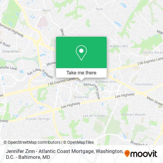 Mapa de Jennifer Zinn - Atlantic Coast Mortgage