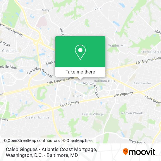 Caleb Gingues - Atlantic Coast Mortgage map
