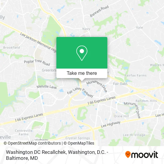 Washington DC Recallchek map