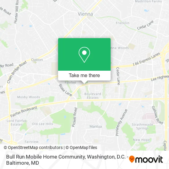 Bull Run Mobile Home Community map