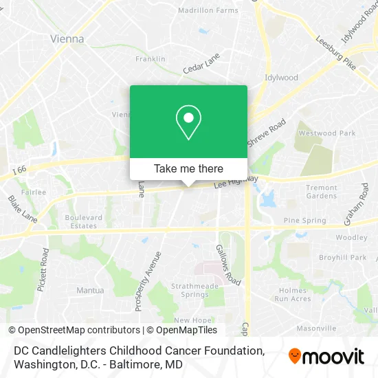 DC Candlelighters Childhood Cancer Foundation map