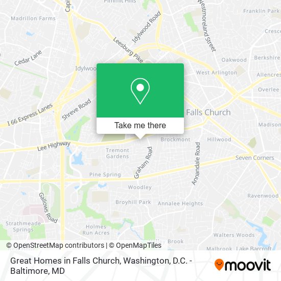 Great Homes in Falls Church map