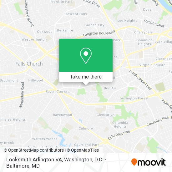 Mapa de Locksmith Arlington VA