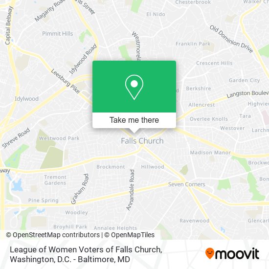 League of Women Voters of Falls Church map