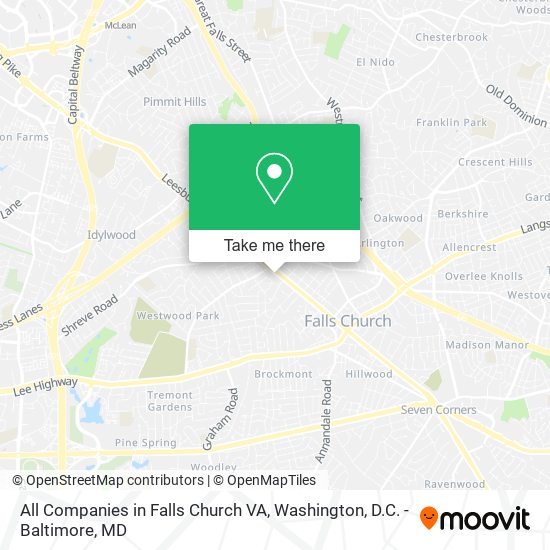 All Companies in Falls Church VA map