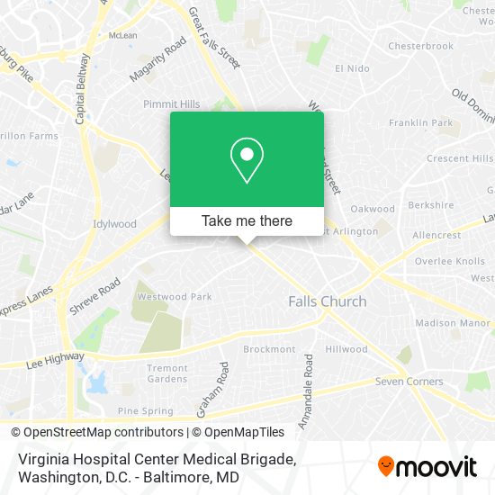 Virginia Hospital Center Medical Brigade map