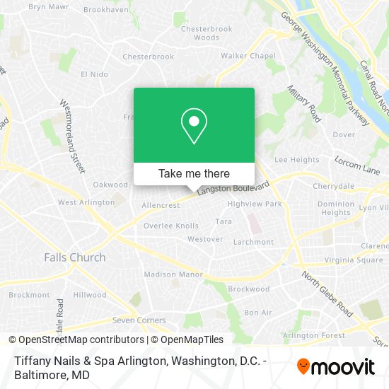 Mapa de Tiffany Nails & Spa Arlington