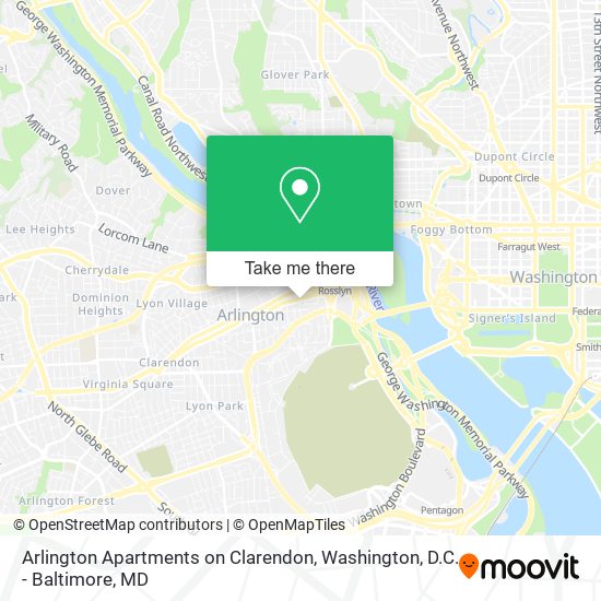 Arlington Apartments on Clarendon map