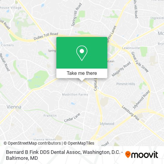 Bernard B Fink DDS Dental Assoc map