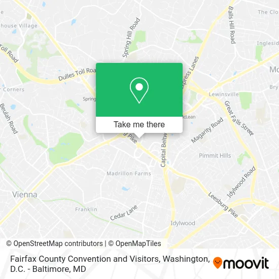 Fairfax County Convention and Visitors map