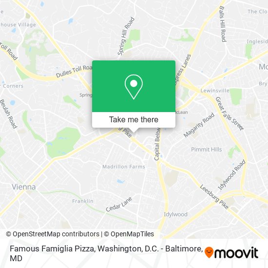 Famous Famiglia Pizza map