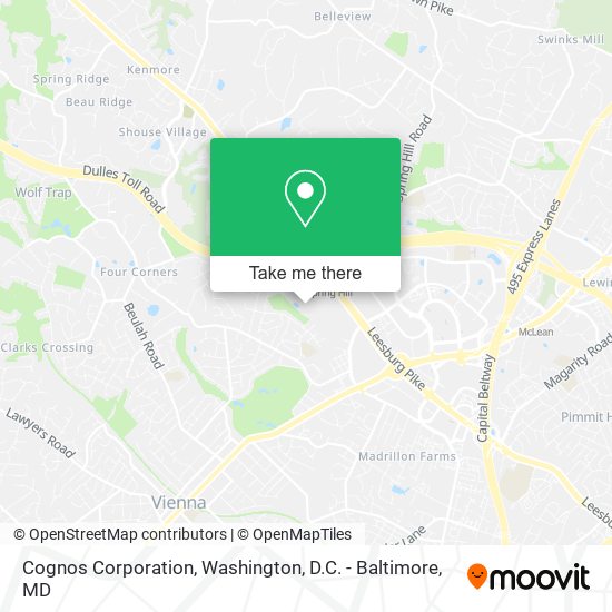 Mapa de Cognos Corporation