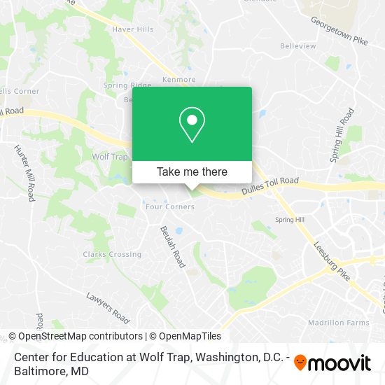 Center for Education at Wolf Trap map