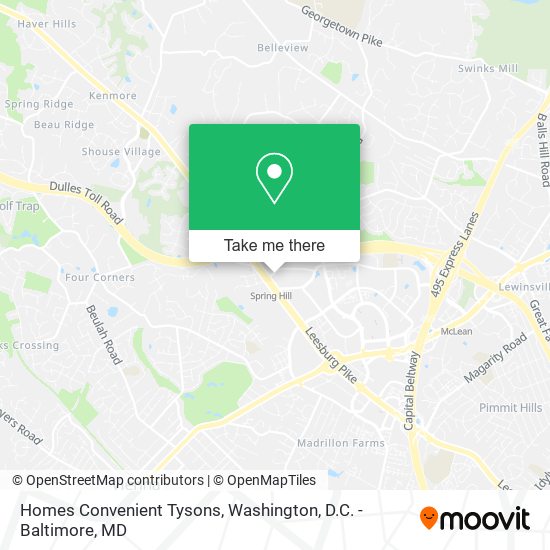 Homes Convenient Tysons map